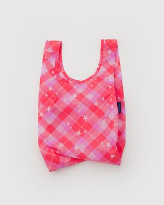 Baggu Reusable Baby Bag Pink Star Plaid