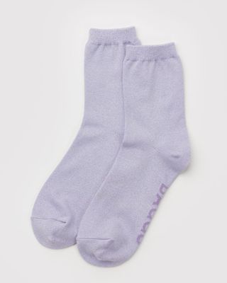 Baggu Crew Socks Lilac Metallic
