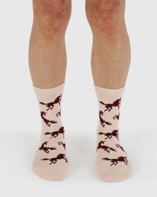 Baggu Crew Socks Horses