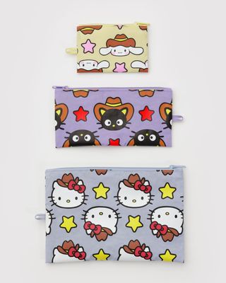Baggu Flat Pouch Set Hello Kitty &amp; Friends Western