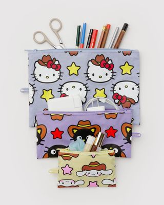 Baggu Flat Pouch Set Hello Kitty &amp; Friends Western