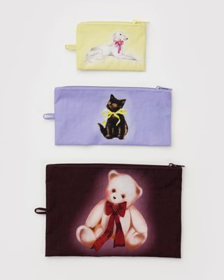 Baggu Flat Pouch Set Fancy Animals