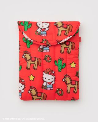 Baggu Puffy Laptop Sleeve Hello Kitty Western  13&quot;14&quot;