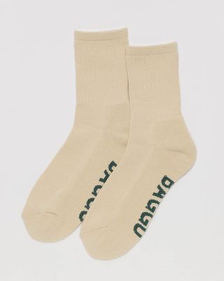 Baggu Ribbed Socks Ecru One Size