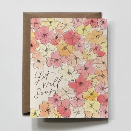 Get Well Soon | Floral Cursive Encouragement