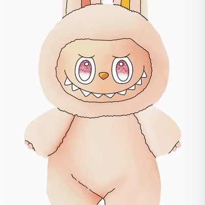 Pink Labubu Sparkle Eye Keychain Bag Charm