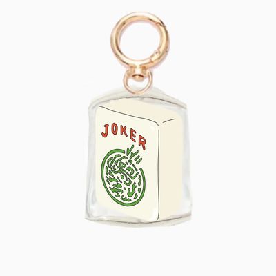 Single Tile Mahjong Shaker Acrylic Bag Charm Keychain