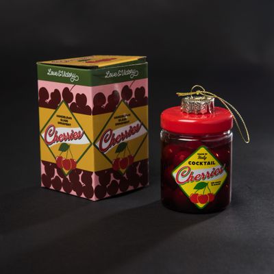 Jar of Cherries Holiday Ornament Christmas Decor