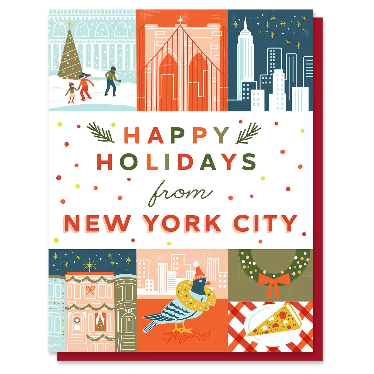 New York City Holiday Grid Card, Size: Single