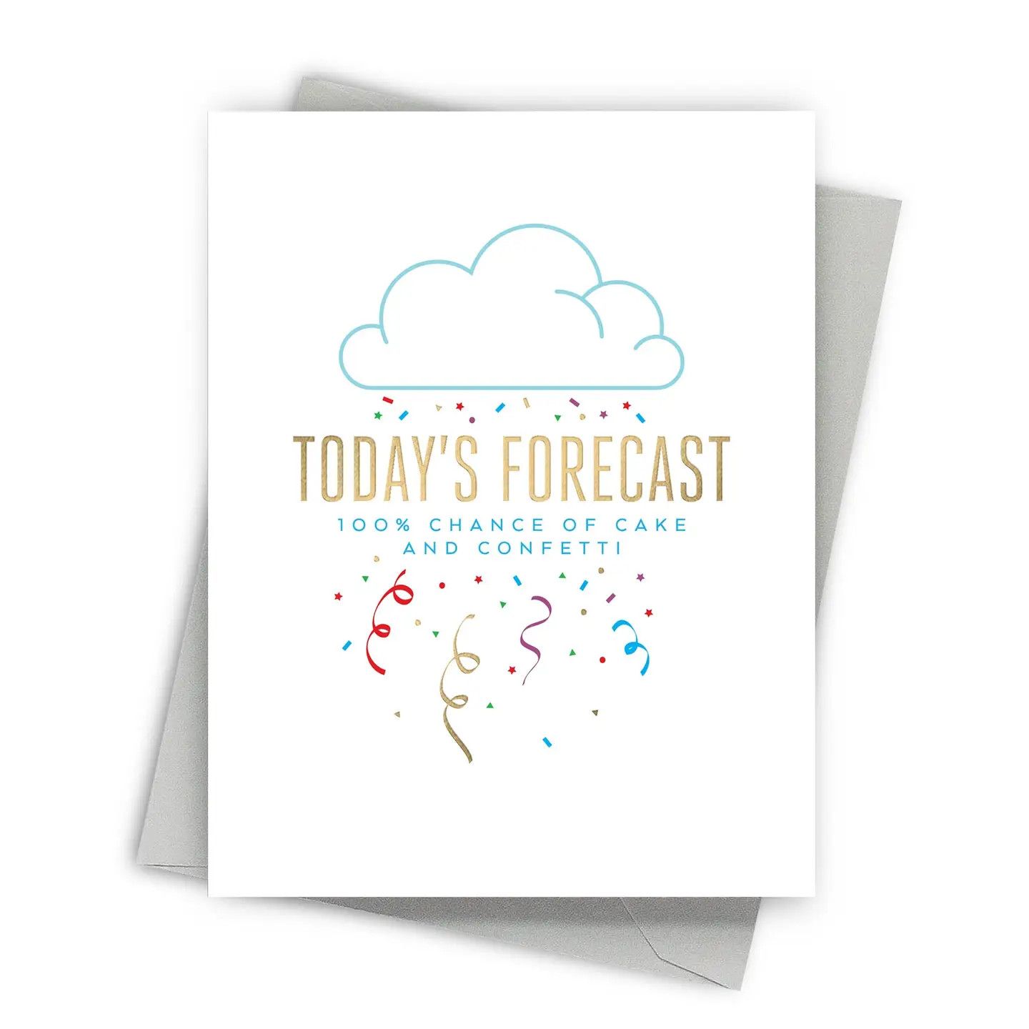Birthday Forecast Fun and Cheerful Gold Foil Card
