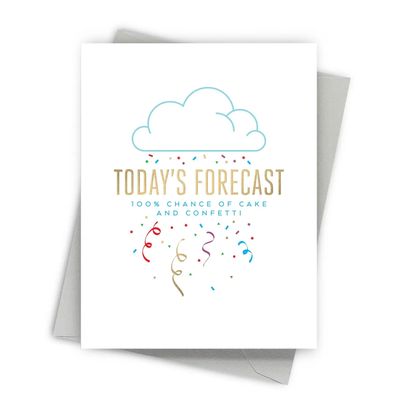 Birthday Forecast Fun and Cheerful Gold Foil Card