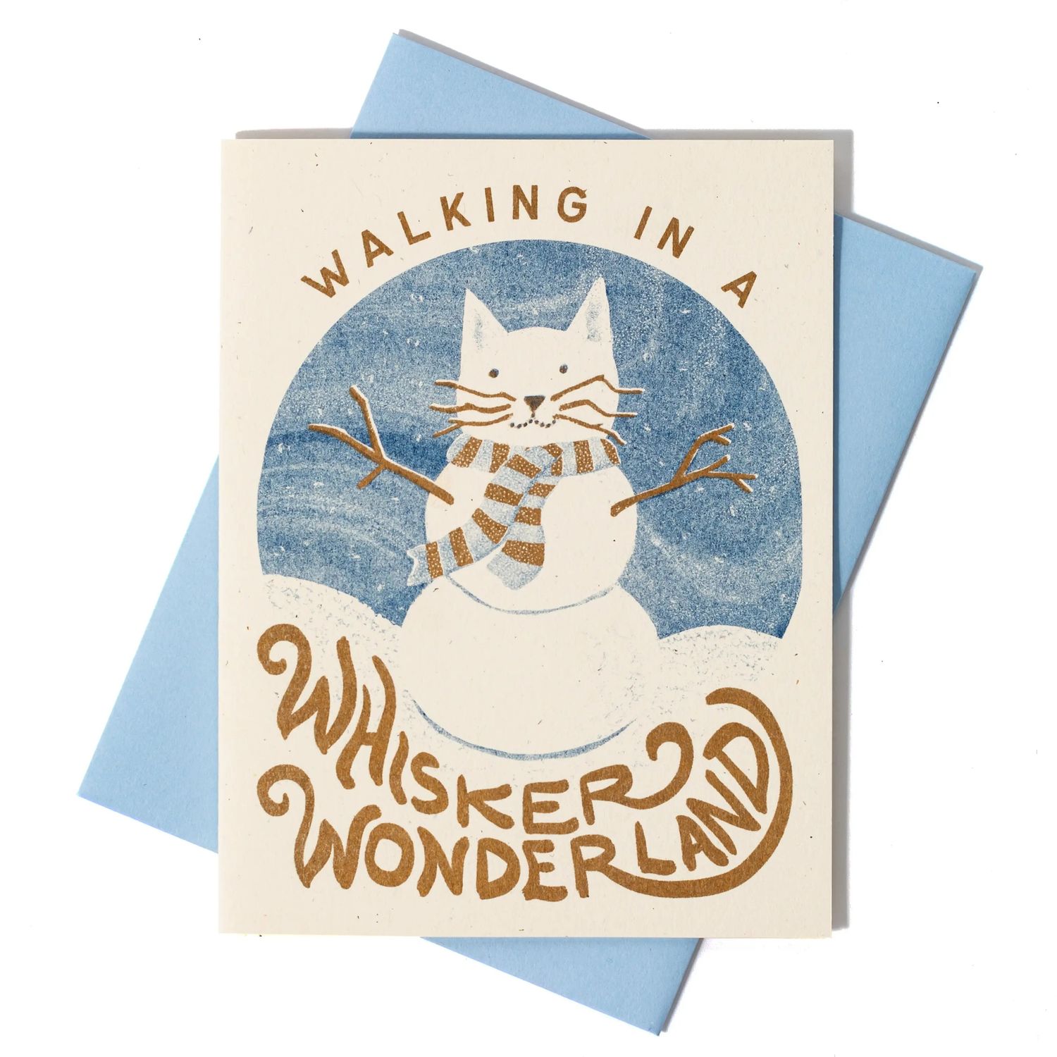 Walking in A Whisker Wonderland - Risograph Holiday Card