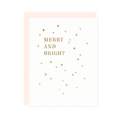 Merry and Bright Foil Holiday Greeting Card