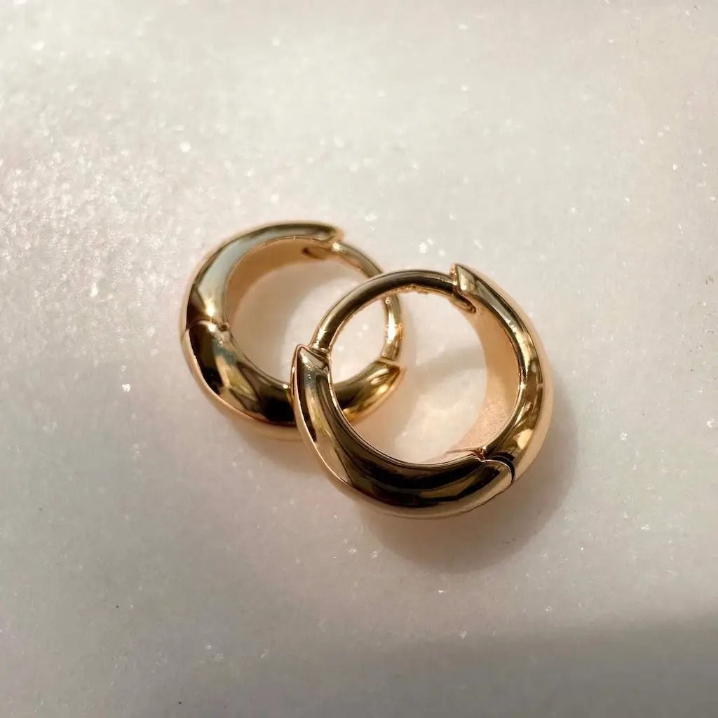Dome Huggie Hoops, Color: Gold