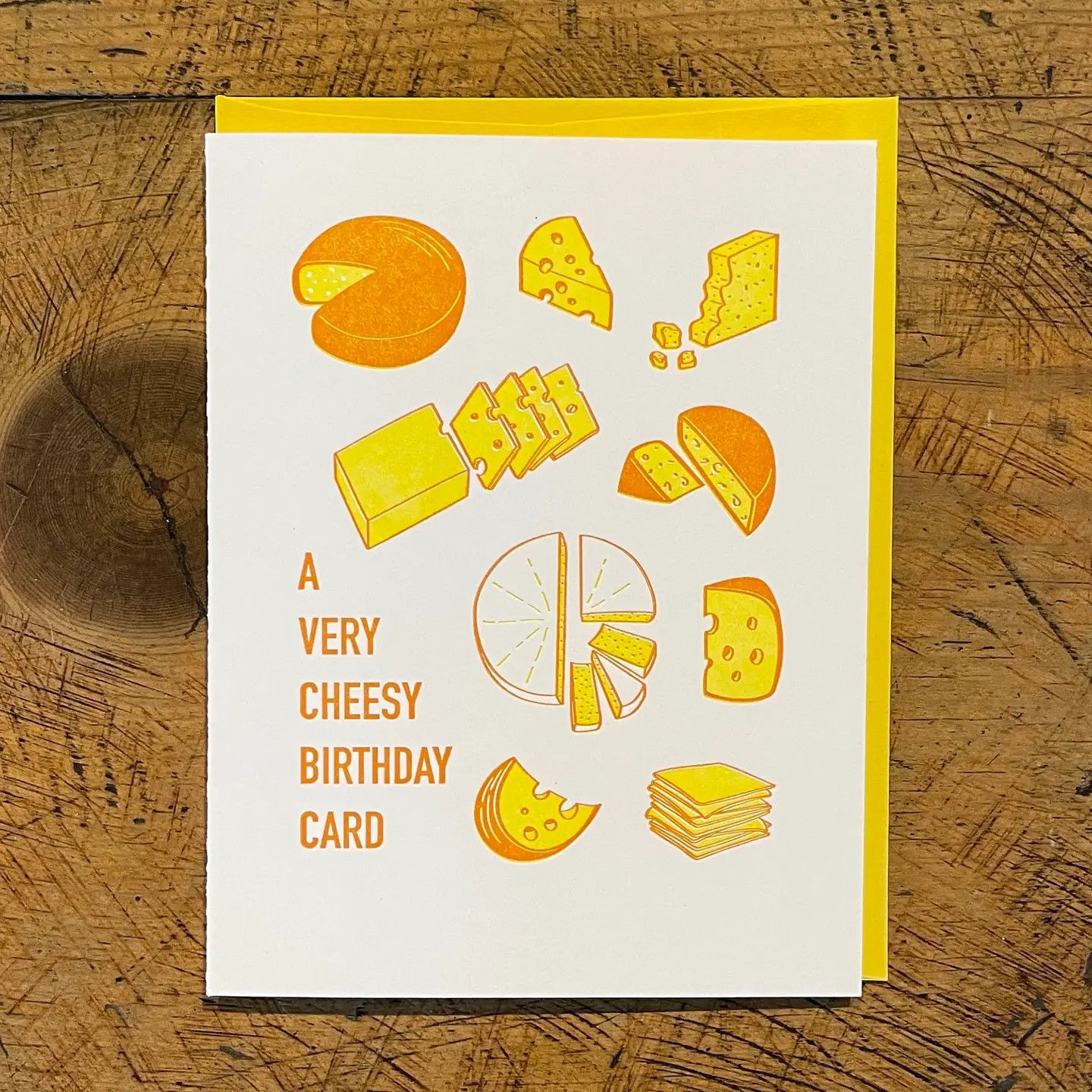 Cheesy Birthday Letterpress Card