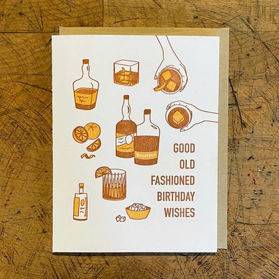 Old Fashioned Birthday Letterpress Card