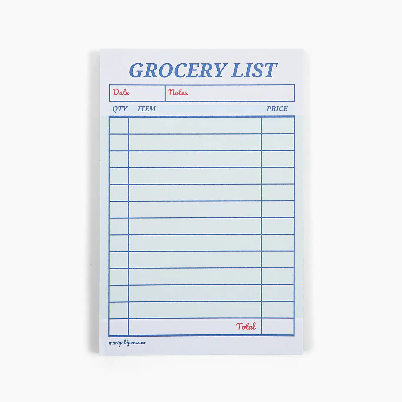 Guest Check Notepad Grocery List