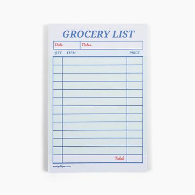 Guest Check Notepad Grocery List