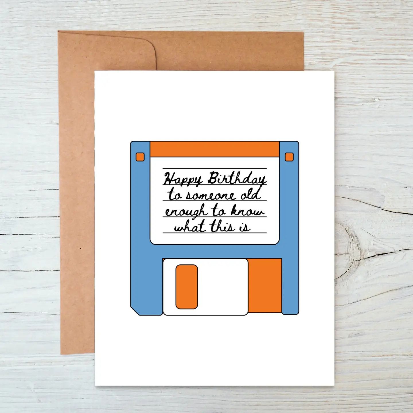 Funny 90s Retro Birthday Card - Floppy Disk