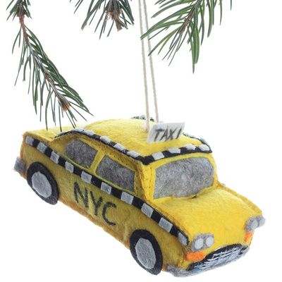 Taxi Felt Ornament