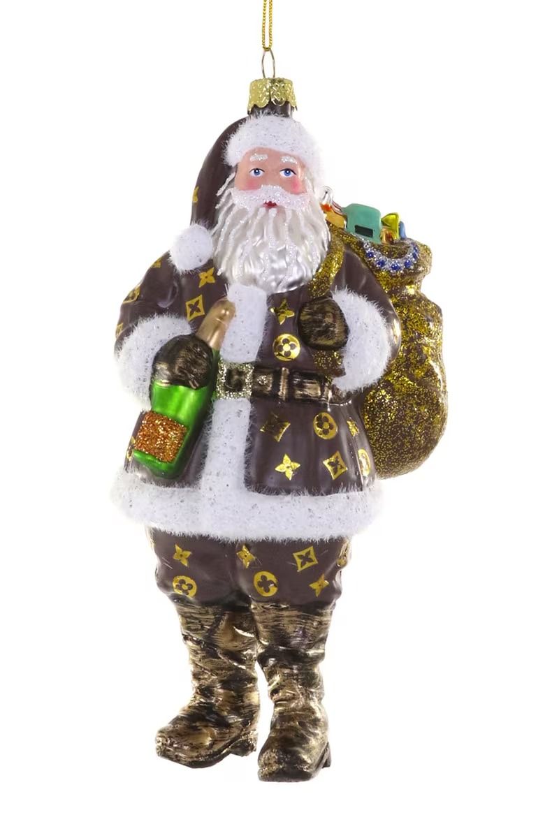 Luxe Santa Brown Ornament