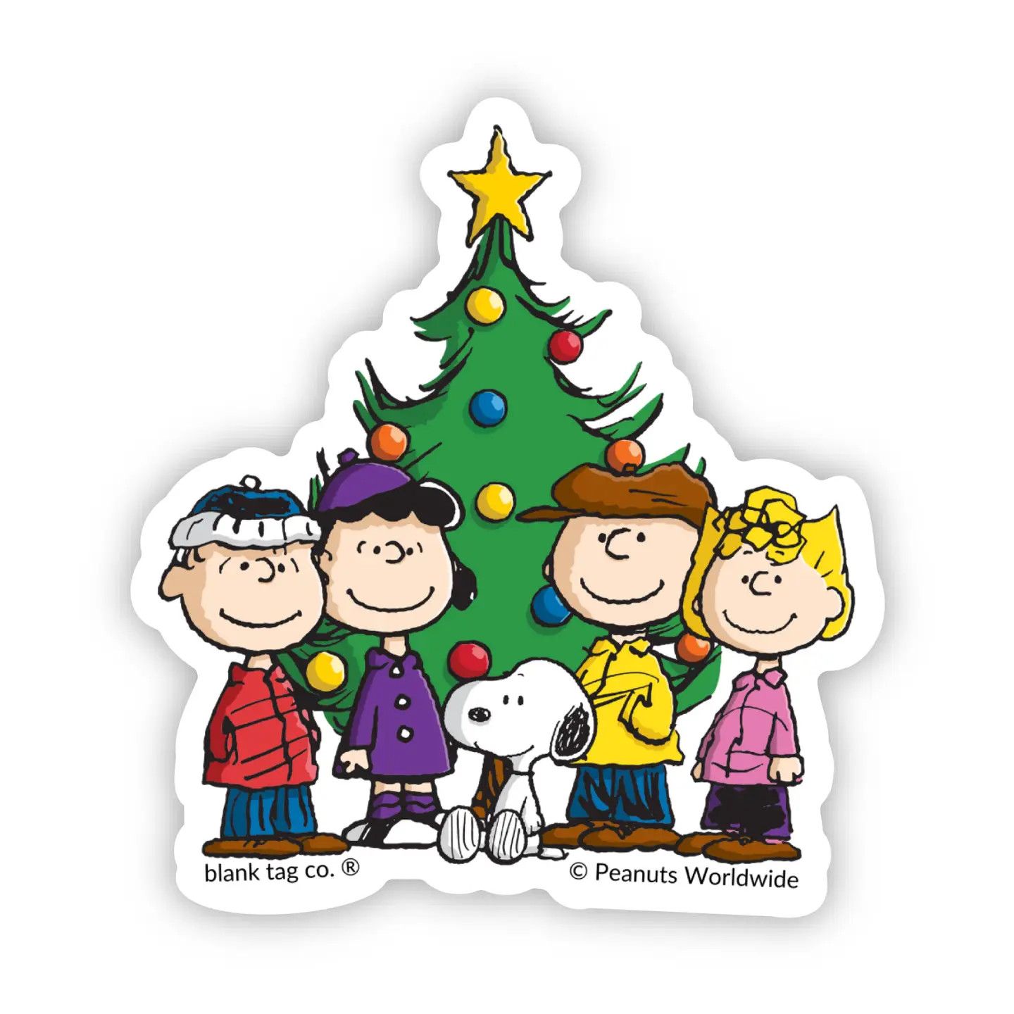 Peanuts® Peanuts Gang With A Christmas Tree Sticker