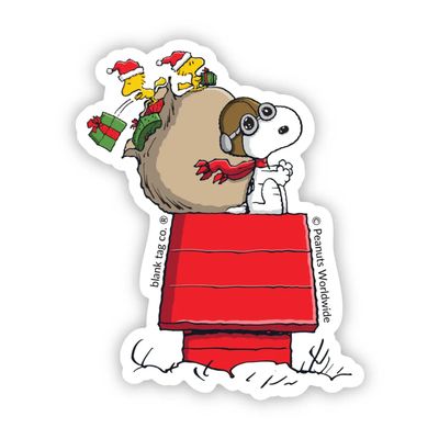 Peanuts® Flying Ace Delivering Gifts Sticker