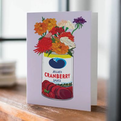 Cranberry Sauce Illustrated Greeting Card
