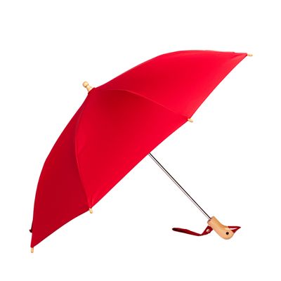 Kids Eco-Friendly Duckling Wood Umbrella Red