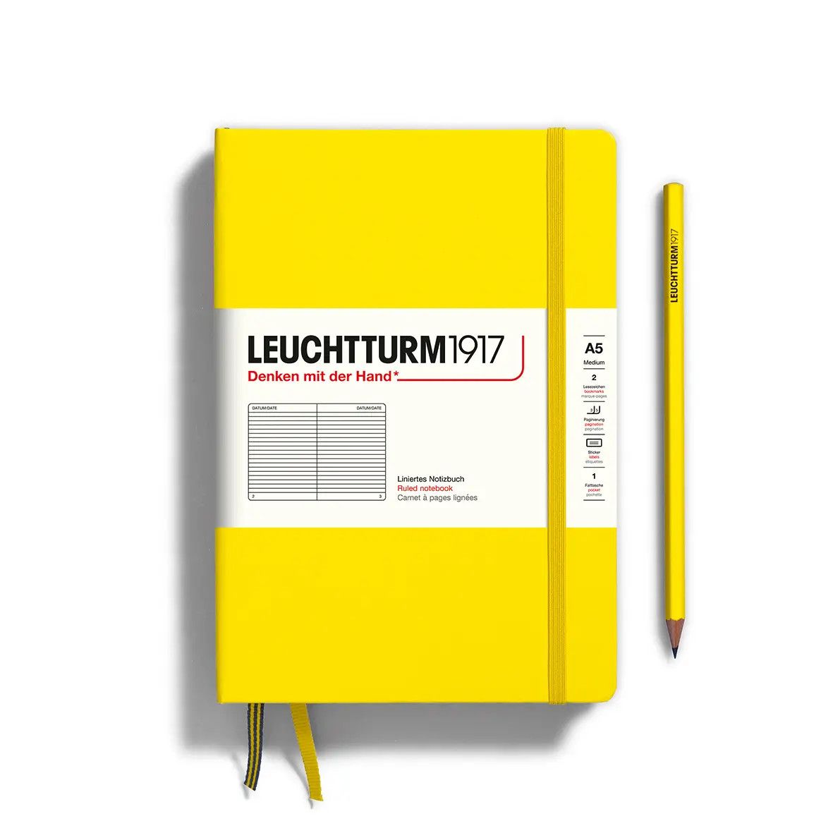 Hardcover Ruled Notebook Lemon Medium A5
