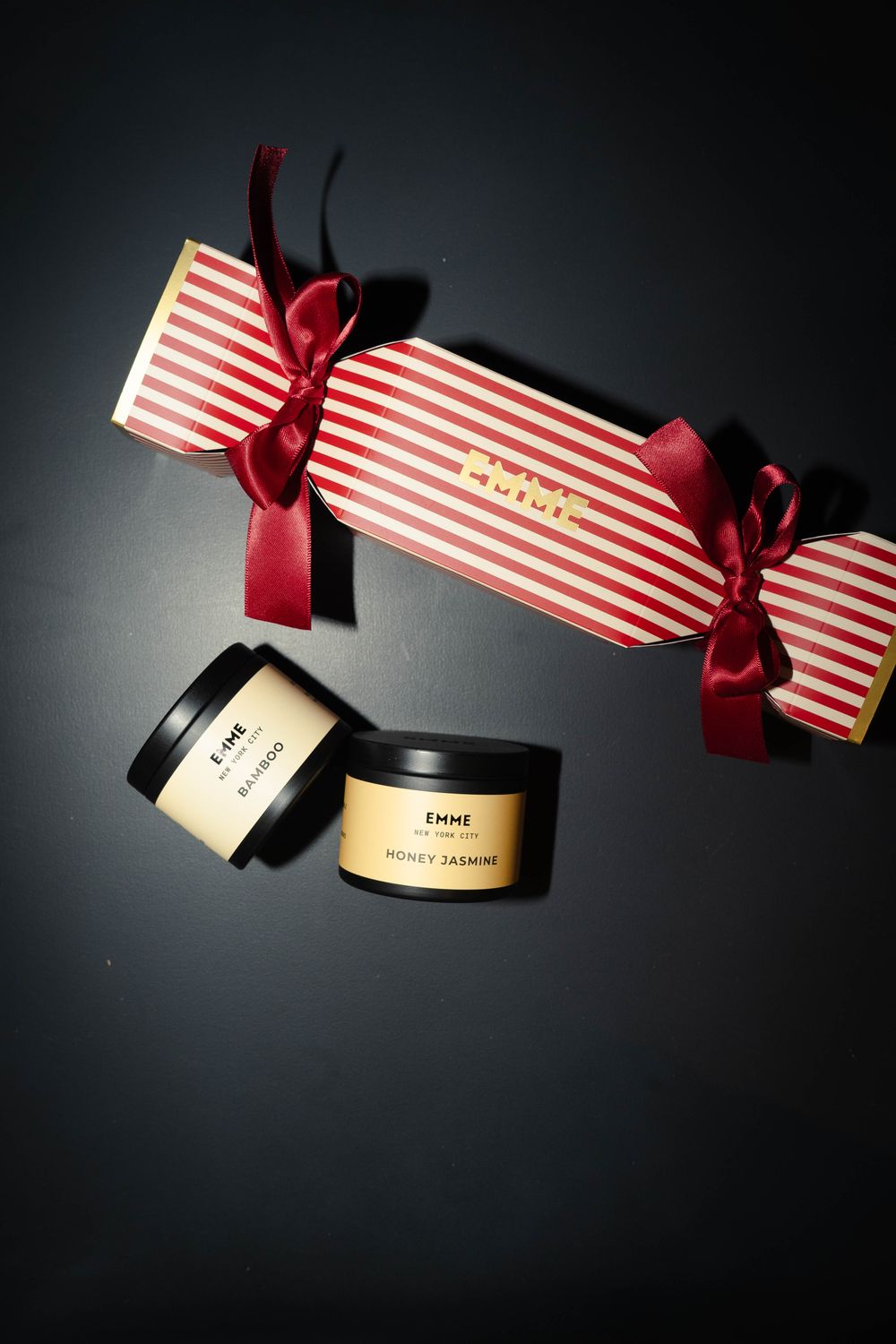 Striped Gift Set 2 Tins Floral (Bamboo, Honey Jasmine)