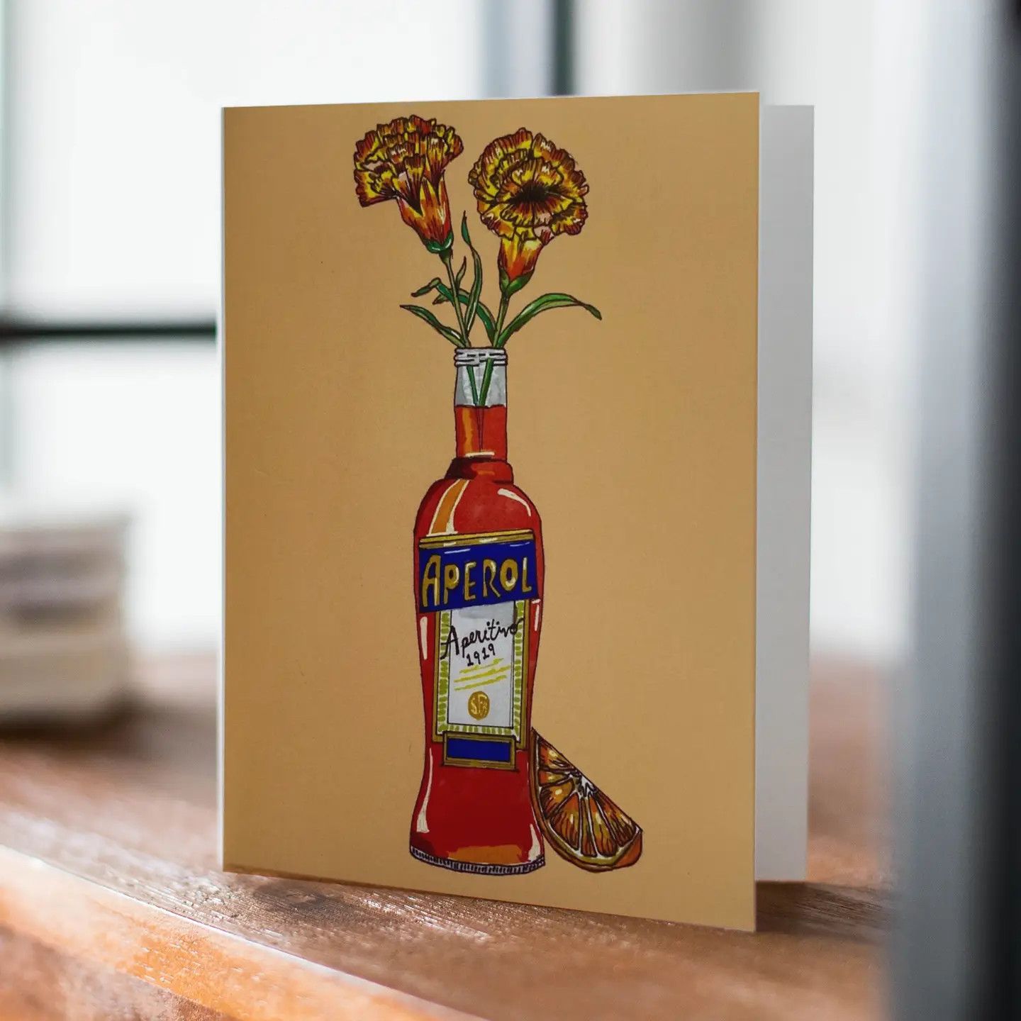 Aperol Flower Greeting Card