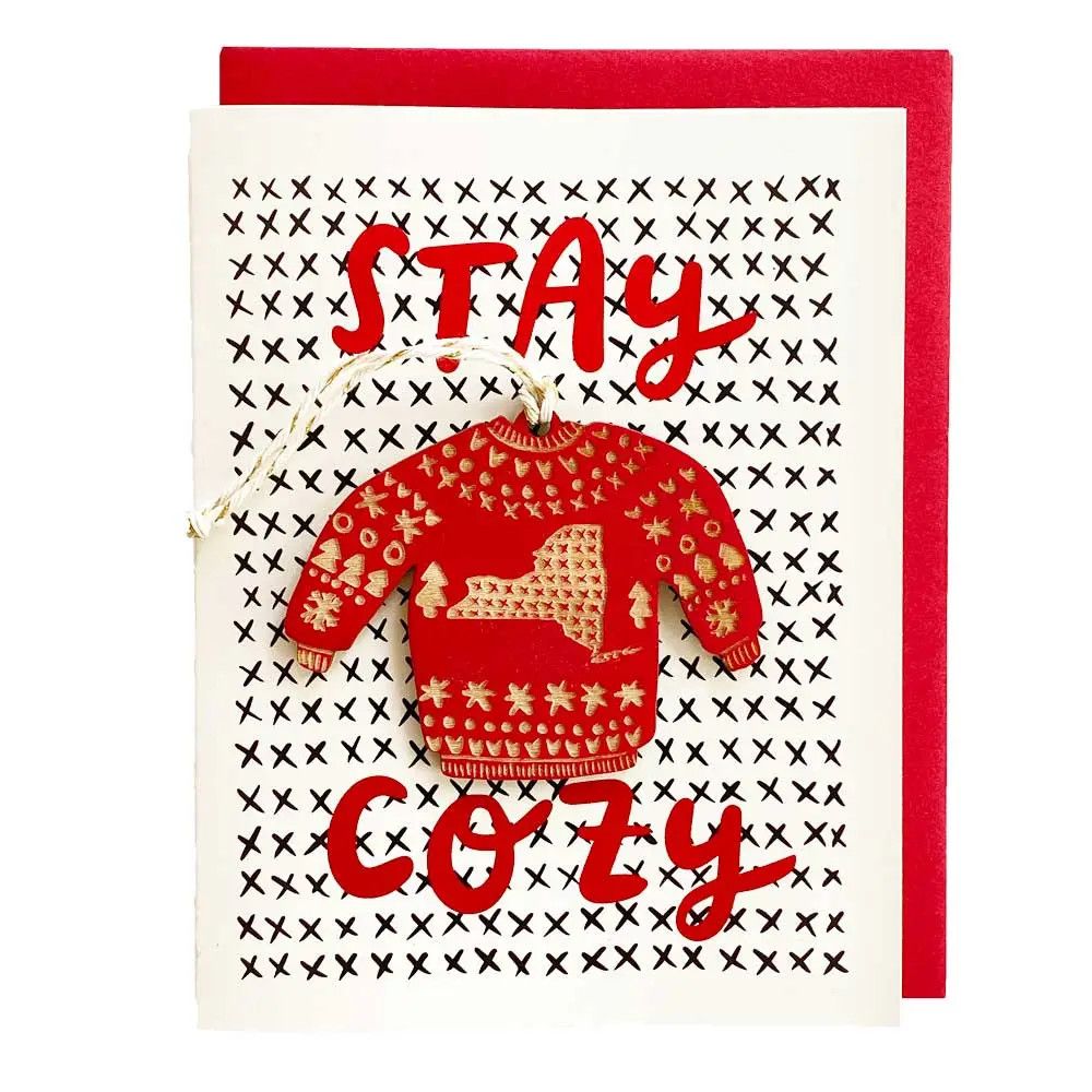 New York Cozy Sweater Ornament W/Card