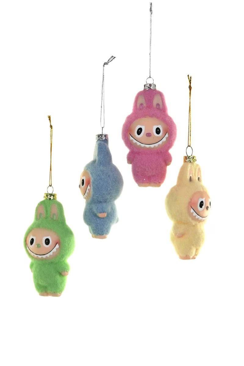 Fuzzy Monsters 4 Assorted Ornament