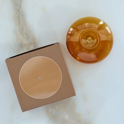 Bubble Glass Incense Holder Amber Translucent
