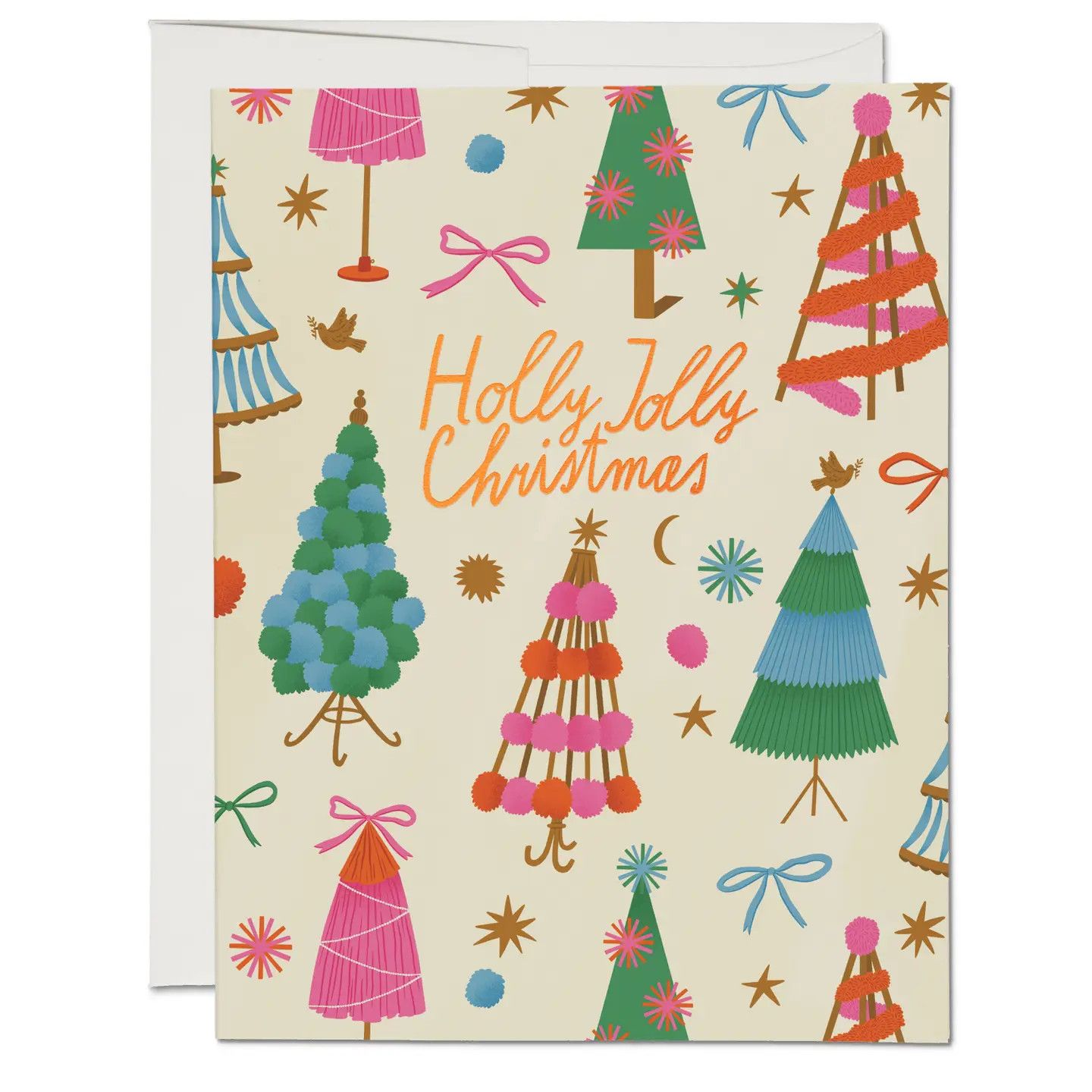 Holly Jolly Trees Holiday Greeting Card