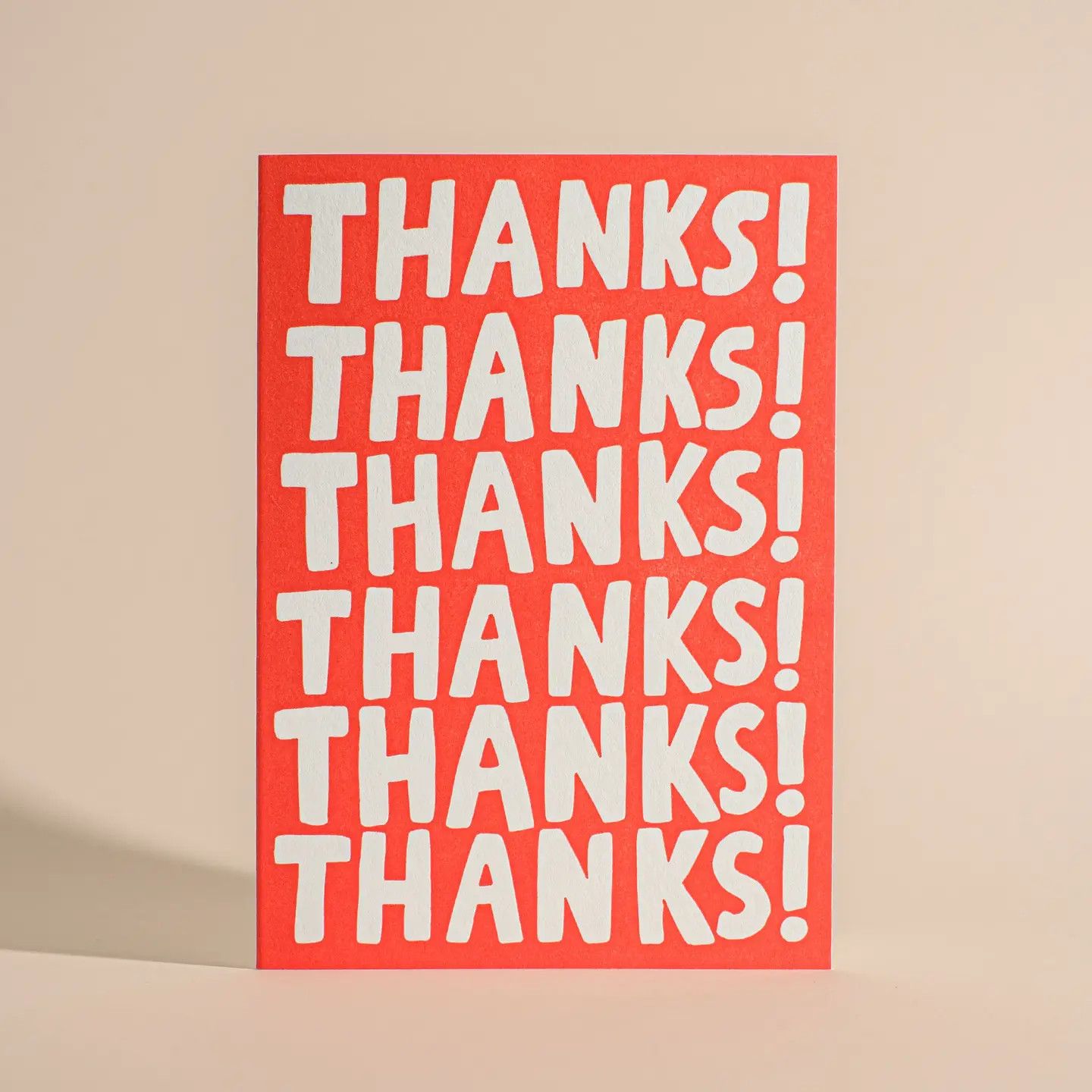 Thanks! Thanks! Thanks! Letterpress Greeting Card