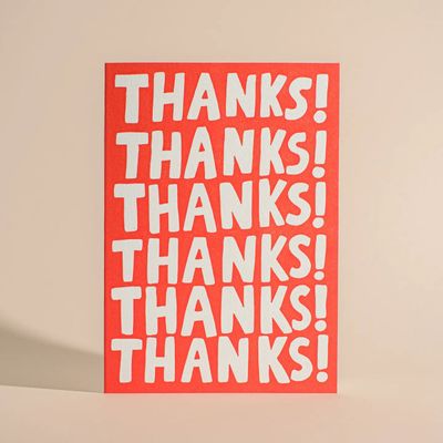 Thanks! Thanks! Thanks! Letterpress Greeting Card
