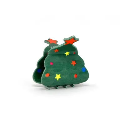 Rainbow Unicorn Christmas Tree Hair Claw