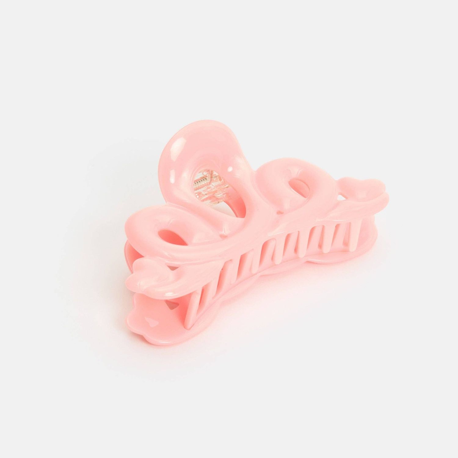 Large Heart Loop Claw in Pink