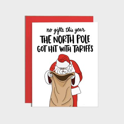 Santa North Pole Tariffs Holiday Card