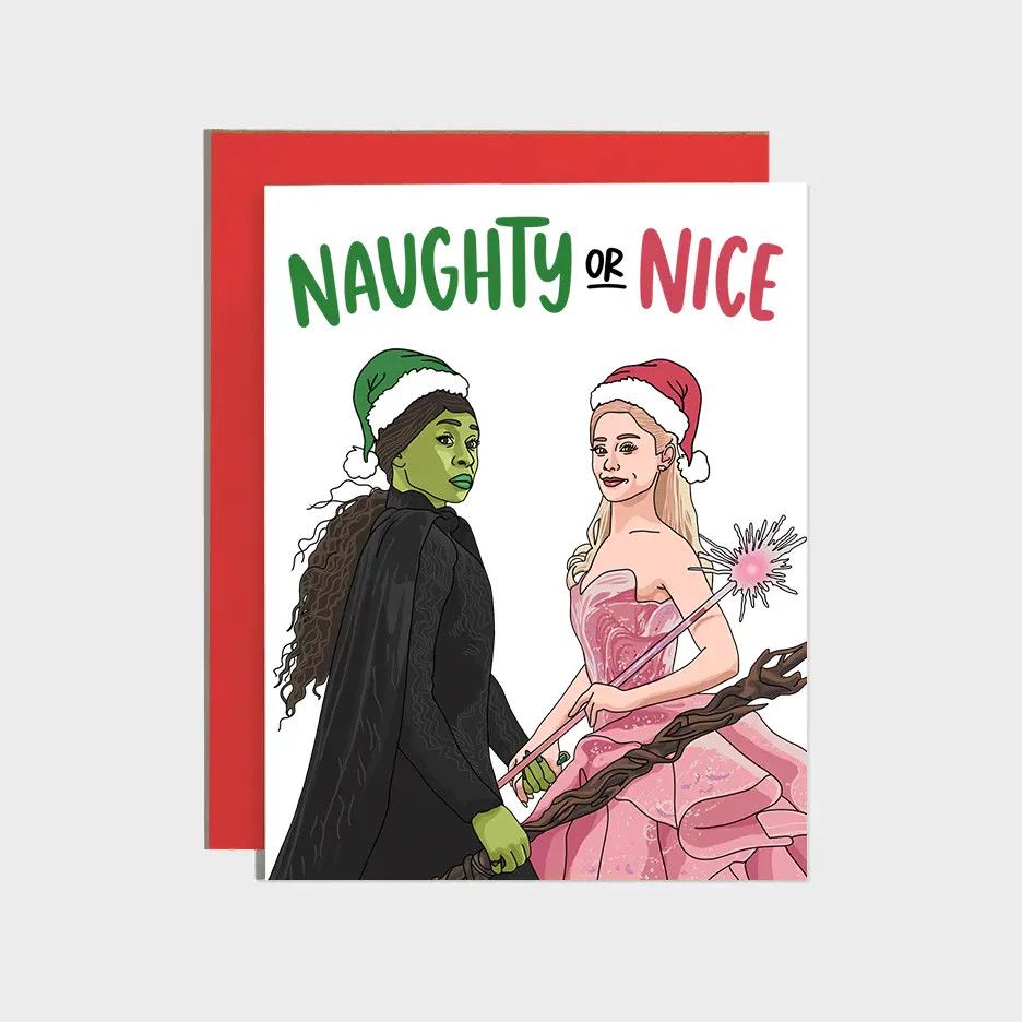 Naughty or Nice Witch Holiday Card