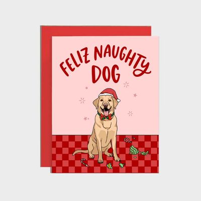 Feliz Naughty Dog Labrador Card