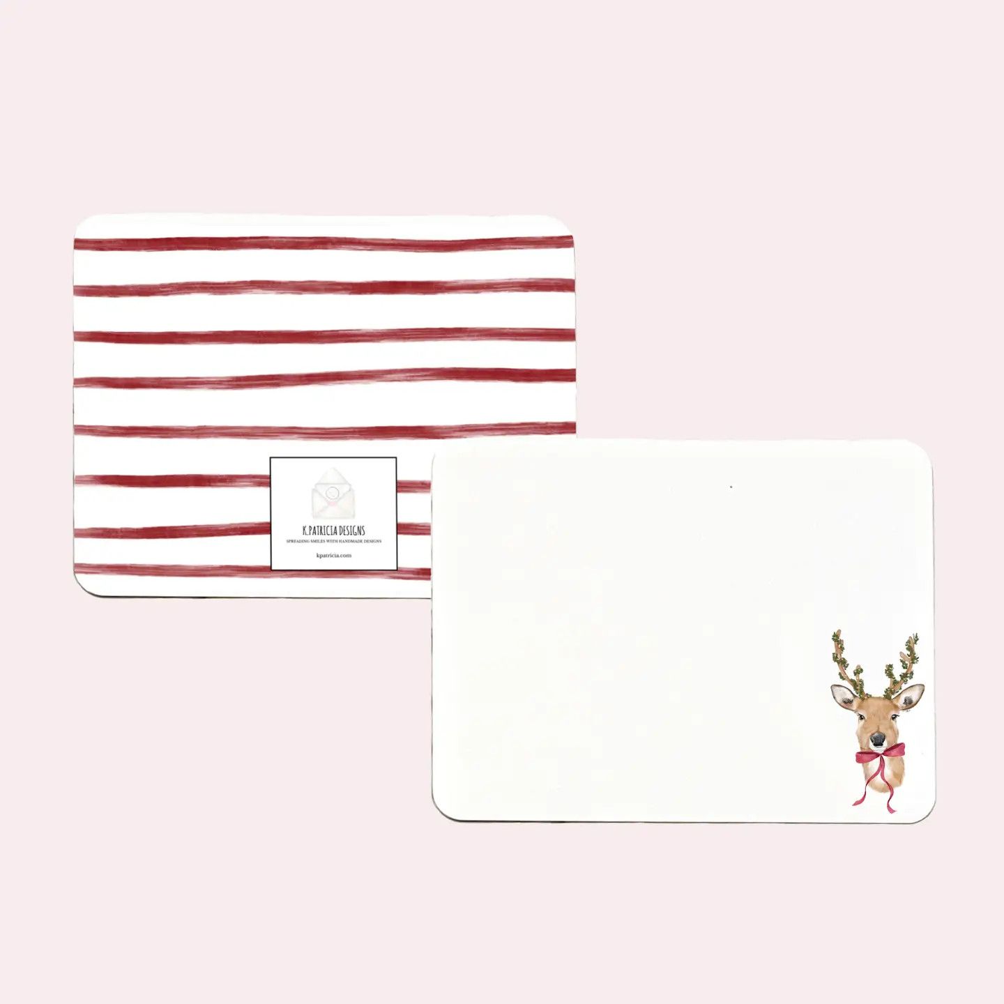 Reindeer Rounded Flat Notes