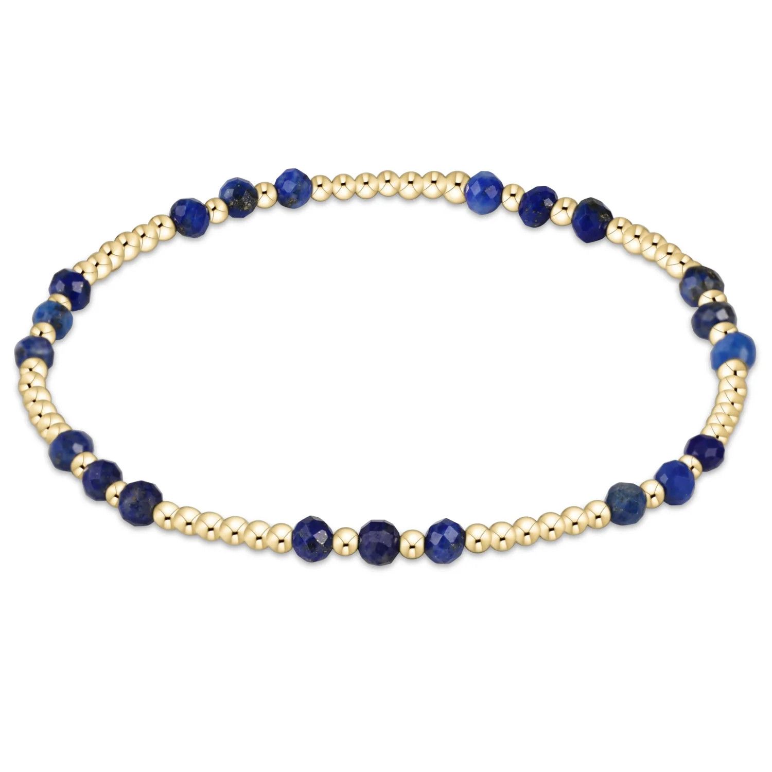enewton gemstone gold sincerity pattern 3mm bead bracelet - lapis