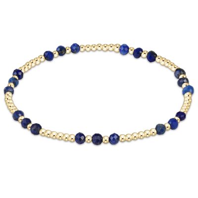 enewton gemstone gold sincerity pattern 3mm bead bracelet - lapis