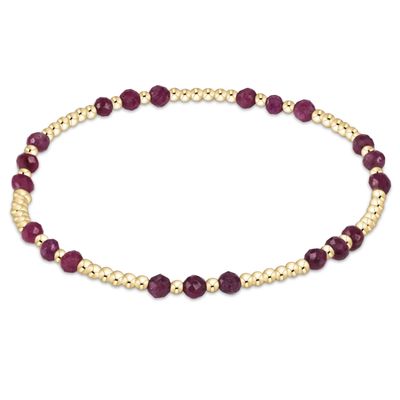 enewton gemstone gold sincerity pattern 3mm bead bracelet - ruby