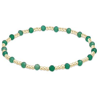 enewton gemstone gold sincerity pattern 3mm bead bracelet - green onyx
