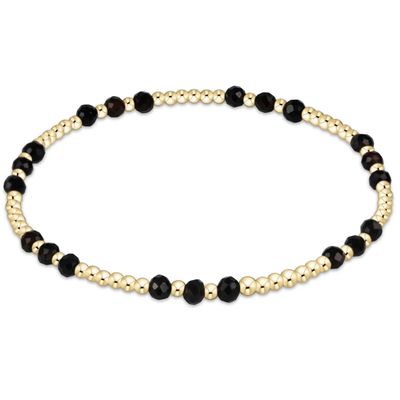 enewton gemstone gold sincerity pattern 3mm bead bracelet - faceted onyx