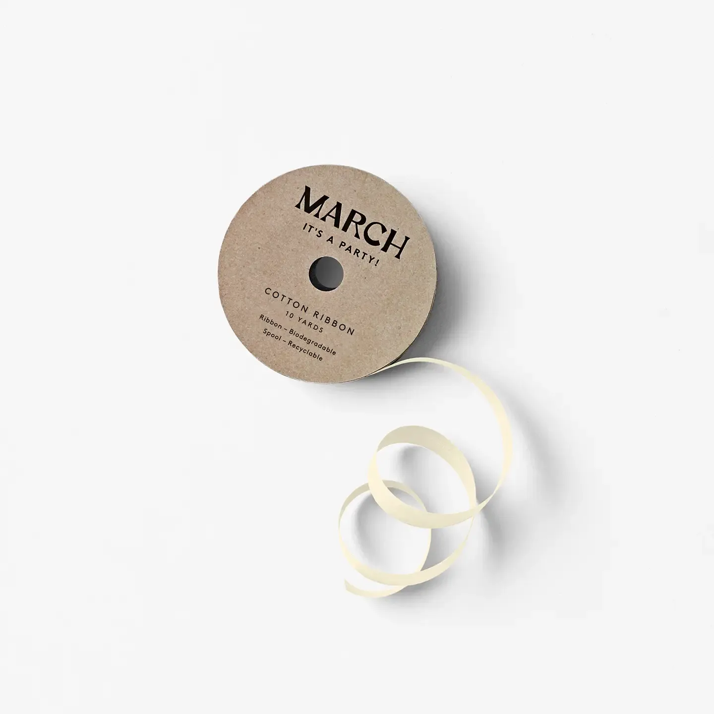 Cotton Ribbon 1/2&quot;, Color: Cream